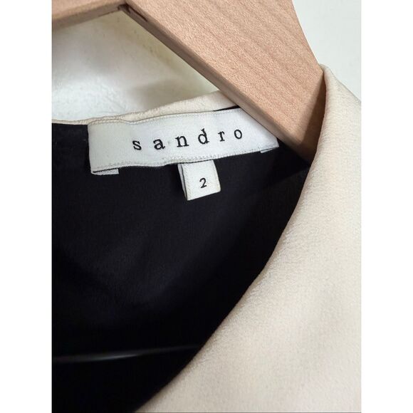 Sandro Silk Peter Pan Collar Top - Picture 4 of 7